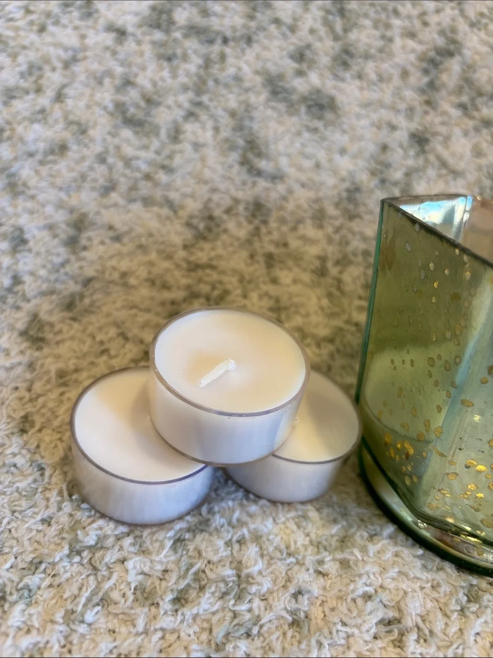 Sage Green Mercury Glass Votive Candle Holder by Koyal NWT Pier One 3x3.5”